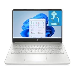 HP 14" HD Touchscreen Laptop, Windows 11, Intel Celeron Dual-Core Processor Up to 2.60GHz, 4GB RAM, 64GB SSD, Webcam, Dale Sliver (Renewed)