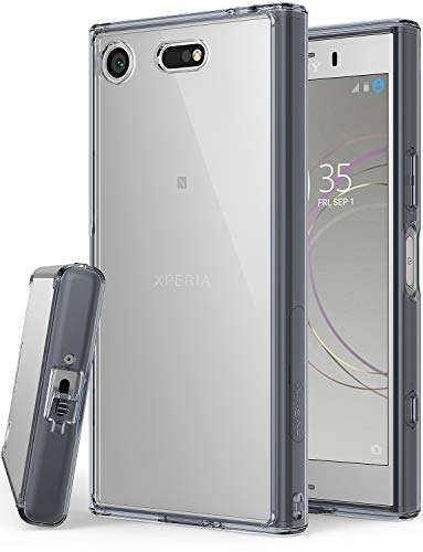 Ringke Fusion Compatible with Xperia XZ1 Compact Phone Case Clear Minimalist Transparent PC Back TPU Bumper Drop Protection Scratch Resistant Natural Shape Protective Cover - Smoke Black