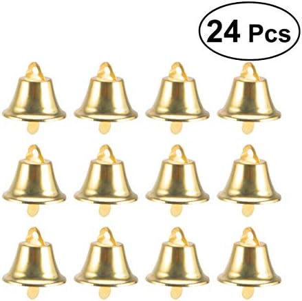 TENDYCOCO 24pcs Christmas Jingle Bell Hanging Bells Christmas Tree Hanging Decoration Pendants For Xmas Home Holiday Party Decor ( Golden 45mm )