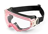 Koziface S60Z Pink Safety Goggles for Men and Women – Adjustable Strap, 2 Ways to Wear, Over Glasses, Anti-Fog & Impact Resistant, ANSI Z87.1+ Certified Full Seal Eye Protection