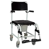 SEDIA COMODA DA TRANSITO IN ALLUMINIO - DOCCIA E WC - SCHIENALE E SECCHIO ESTRAIBILE E BRACCIOLI RIBALTABILI - Termigea