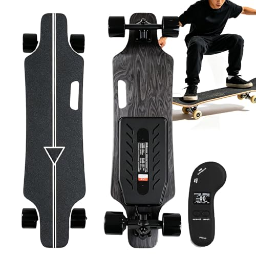 Sushangmao Cruiser Motorizado/Skateboard Eléctrico – Mando LCD Mejorado con Visualización De Batería, Motor Sin Escobillas 700W, Freno De 4 Velocidades, Carga Máxima 150 Kg Single-Drive-22km