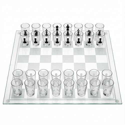 Shot Glass Chess Set, tablero de ajedrez 9.45 pulgadas miniatura 1