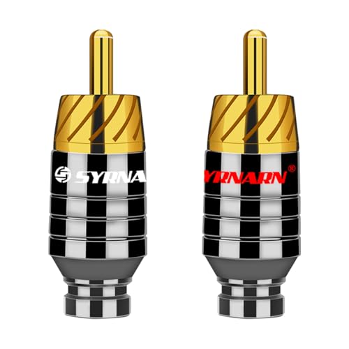SYRNARN Soldering RCA Plug Jack Connector Speaker Audio Output/Input Adapter Plug Gold Plated Earphone Connector (6)