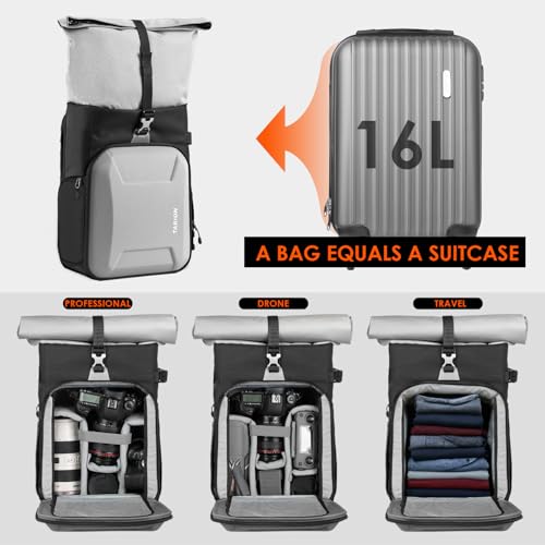Mochila para cámara TARION Rolltop con compartimento rígido miniatura 2