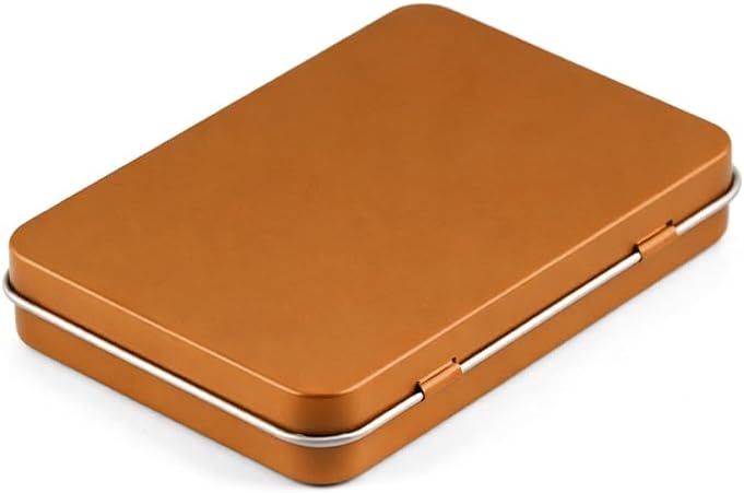 Green Rectangular Hinged Metal Tin Case 10.8x7.6x1.77cm, Empty Storage Tin Container, Portable Household Small Gadget Storage Box