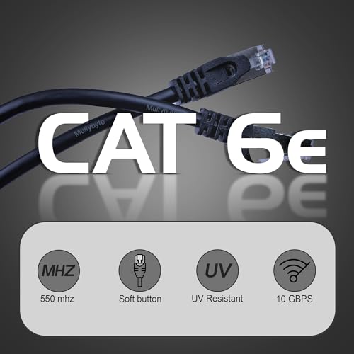 Image of MULTYBYTE 1M CAT-6A 23 AWG Shielded foiled twisted pair (SFTP) Patch Cable | Ethernet Cable High Speed- 10 Gigabit per Second Speed- Compatible with Routers, Computers, Laptops, TV, CCTV