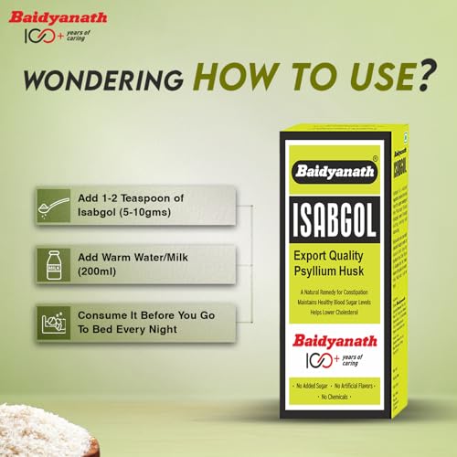 Baidyanath Isabgol - Psyllium Husk Powder - 200gm | Effectively Relieves Constipation | Fibre Supplement For Digestion - Image 5