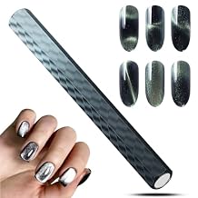 Cat Eye Nail Magnet,Professional Double-Ended Hexagon Strong Nail Magnet Stick for Cat Eye Gel Nail Polish,Suitable for Personal DIY, Nail Studio or Nail SalonSilver-Black Gradient