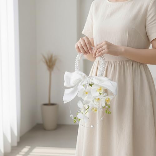 Bouquet de mariée cascade d'orchidées phalaenopsis et perles - 4