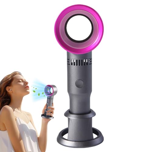 Renopfect Ventilador Portátil | Aparatos Portátiles de Enfriamiento Sin Aspas | Abanico de Mano Ajustable con Tipo-C - para Mujeres Niños Interior Exterior Viajes Senderismo Camping Playa Correr