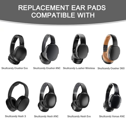 UOWGA Coussinets de rechange pour casque Skullcandy Crusher Wireless/Evo/ANC Hesh 3/EVO/ANC pour casque Skullcandy Venue Wireless ANC (bordeaux)