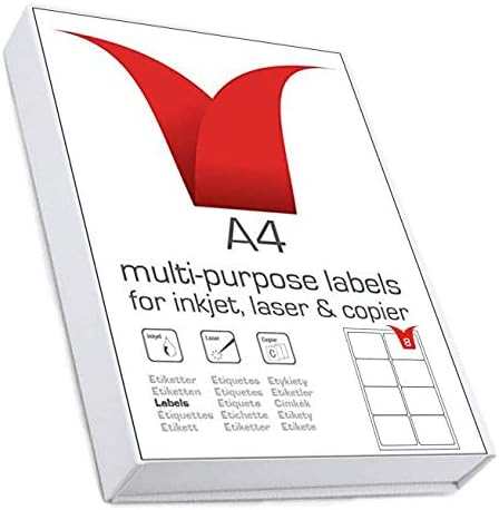 Multi-Purpose A4 White Self-Adhesive Labels - Die Cut 99.1 x 67.7mm - 8 Labels per Sheet - 100 Sheets per box/800 Labels per Pack