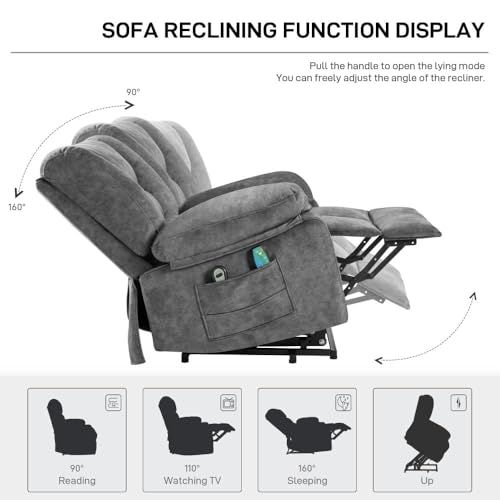 Sillón eléctrico reclinable piel sintética negro miniatura 5