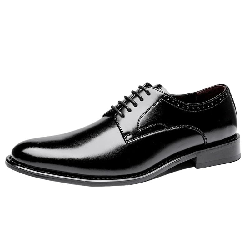 Men Lace-Up Leather Shoes Genuine Smooth Business Formal British Style Dress Shoes