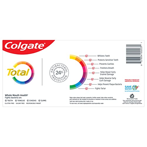 Colgate Total Whitening + Charcoal Toothpaste, Mint Toothpaste, 5.1 Oz Tube, 2 Pack #TOP1
