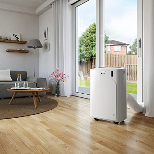 De'Longhi Pinguino PAC EM82, Mobile Klimaanlage für Räume bis zu 80 m³, 9.400 BTU, 2,4 kW, 63 dB, Entfeuchtungsfunktion, Energieklasse A, 24h-Timer, Weiß – Bild 4