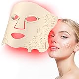 LED Light Therapy Mask (E106A) for Face, Infrared Red Light Therapy Mask, Soft Silicone, Rechargeable Red Light Therapy with Timer for Home & Travel