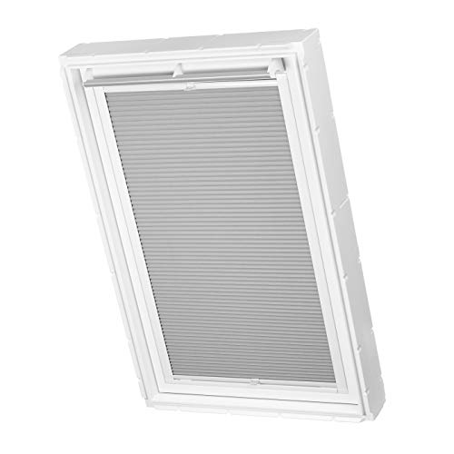 Ventanara® Dachfenster Waben Plissee ohne Bohren passend für Velux Fenster Plisseerollo Faltrollo verspannt Klebemontage (FK06, Grau Tageslicht)