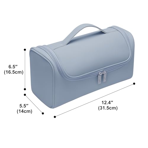 Image of Travel Storage Bag for Dyson Hair Dryer, Travel Case with Hook, Curler and Accessories Organizer, Large-Capacity Case Holder, Portable Carrying Case, Storage Organizer Bag for Women., Blue,