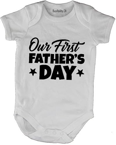 Our First Fathers Day - Stars - Baby Grow