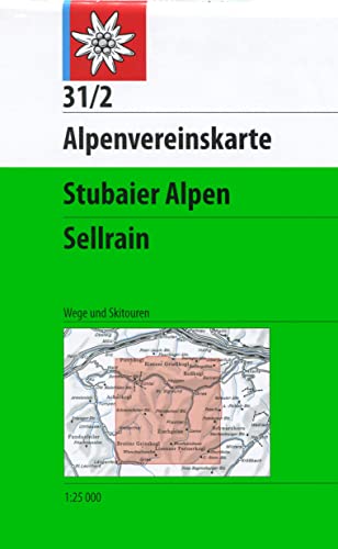 Stubaier Alpen Sellrain Walk+Ski (31/2): Topographische Karte (Alpenvereinskarte)
