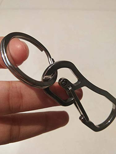 Alsmiley Stainless Steel Carabiner Clip Retractable Ring Set Keychain Quick Release Hooks For Men Women Silver #TOP6
