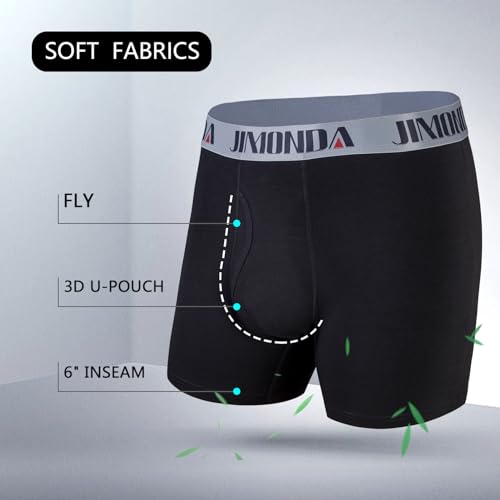 Jimonda Soft Underwear Pack Mens Breathable Bamboo Rayon & Copper Fibre Boxer Briefs Fly Front with Pouch2