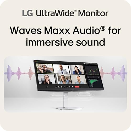 LG 34U530A-W 34인치 울트라와이드 WFHD (2560 x 1080) IPS 와이드 컴퓨터 모니터, 100Hz, VESA DisplayHDR 400, HDMI, 디스플레이 포트, USB C타입, 틸트/높이/회전 스탠드, 화이트 — 사진 5