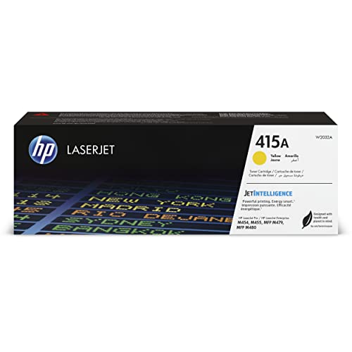 Hp 415A W2032A, Cartuccia Toner Originale Hp Da 2100 Pagine, Compatibile Con Le Stampanti Hp Laserjet M453, M455, Mfp M479, Mfp M480, Giallo