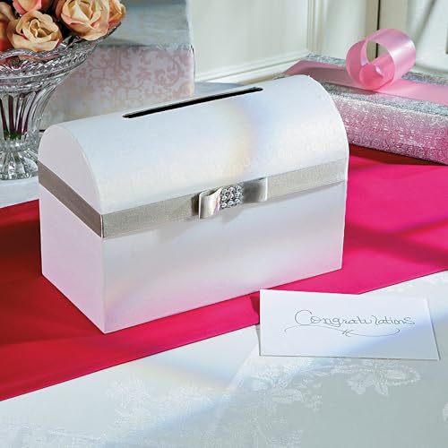 Caja boda tarjetas lazo plata para evitar pérdida de sobres en recepciones 3
