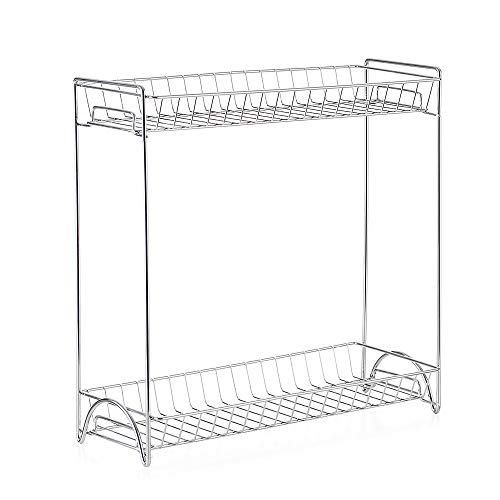 KKmoon Prateleira para temperos de 2 camadas Prateleira para cozinha, banheiro, bancada, armazenamen