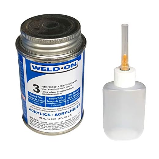 IPS Weld-On 3 Acrylic Plastic Cement with Weld-On Applicator Bottle with Needle, 4 oz Can, Clear