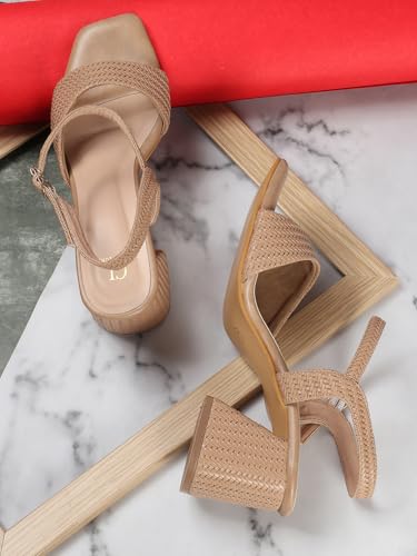Image of Carlton London Women Stylish Fashion Embellished Sandals for Outdoor, Party, Wedding and Holidays with Block Heels