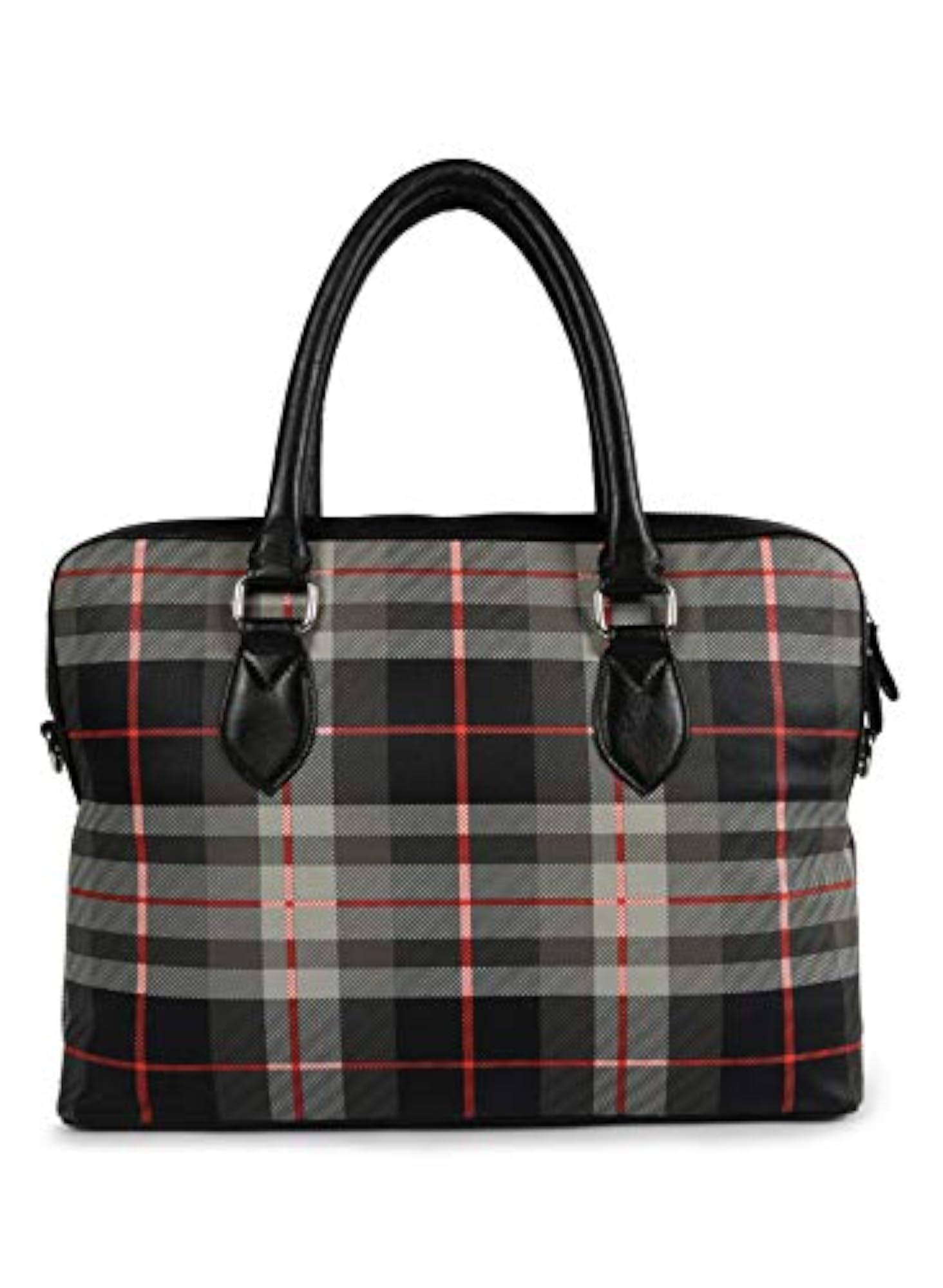 Black PU and Leather Executive Messenger Bag for Unisex