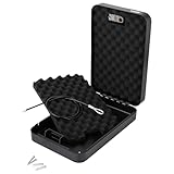 HMF 316-02 Sicherheitsbox mit Zahlenschloss, tragbarer Safe, Sicherungskabel | 29 x 19 x 6,5 cm | Schwarz - 6