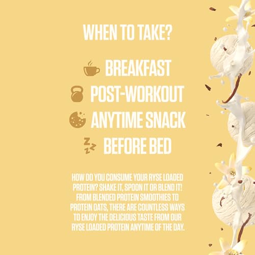 Image of RYSE Loaded Protein Powder - Vanilla Ice Cream - 25g Whey Protein Isolate & Concentrate with Prebiotic Fiber & MCTs - Low Carb, Low Sugar, Digestive-Friendly - 27 Servings / 2 lb Tub