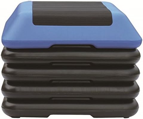 KLB Sport 16" x 16" Adjustable Workout Aerobic Stepper in Fitness & Exercise W/4 Risers (Blue & Black)