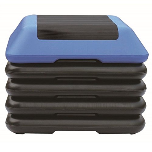 Klb Sport 16" X 16" Adjustable Workout Aerobic Stepper In Fitness & Exercise W/4 Risers (Blue & Black) #TOP3