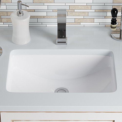 Mr Direct U1913-W Sink Undermount Porcelain Bathroom White #TOP1