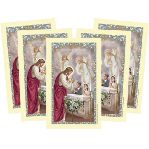 Needzo First Communion Holy Cards, Inspirational Prayer on Back, Sunday
