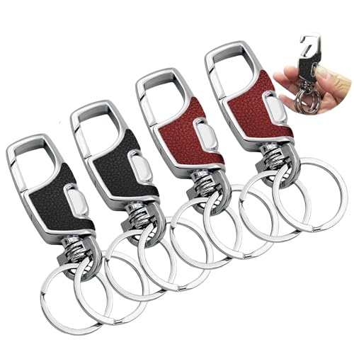 Image of 3pcs Heavy Duty Key Chain, 3 Pack Car Key Chains with 2 Metal Key Rings Carabiner Keychains