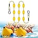 kowaku Tow Rope 60ft with Hook Equipment Heavy Duty for Tubing with 9 Floats Watersport Accessories Water Sports Boat Tow Rope, Yellow Black Spots