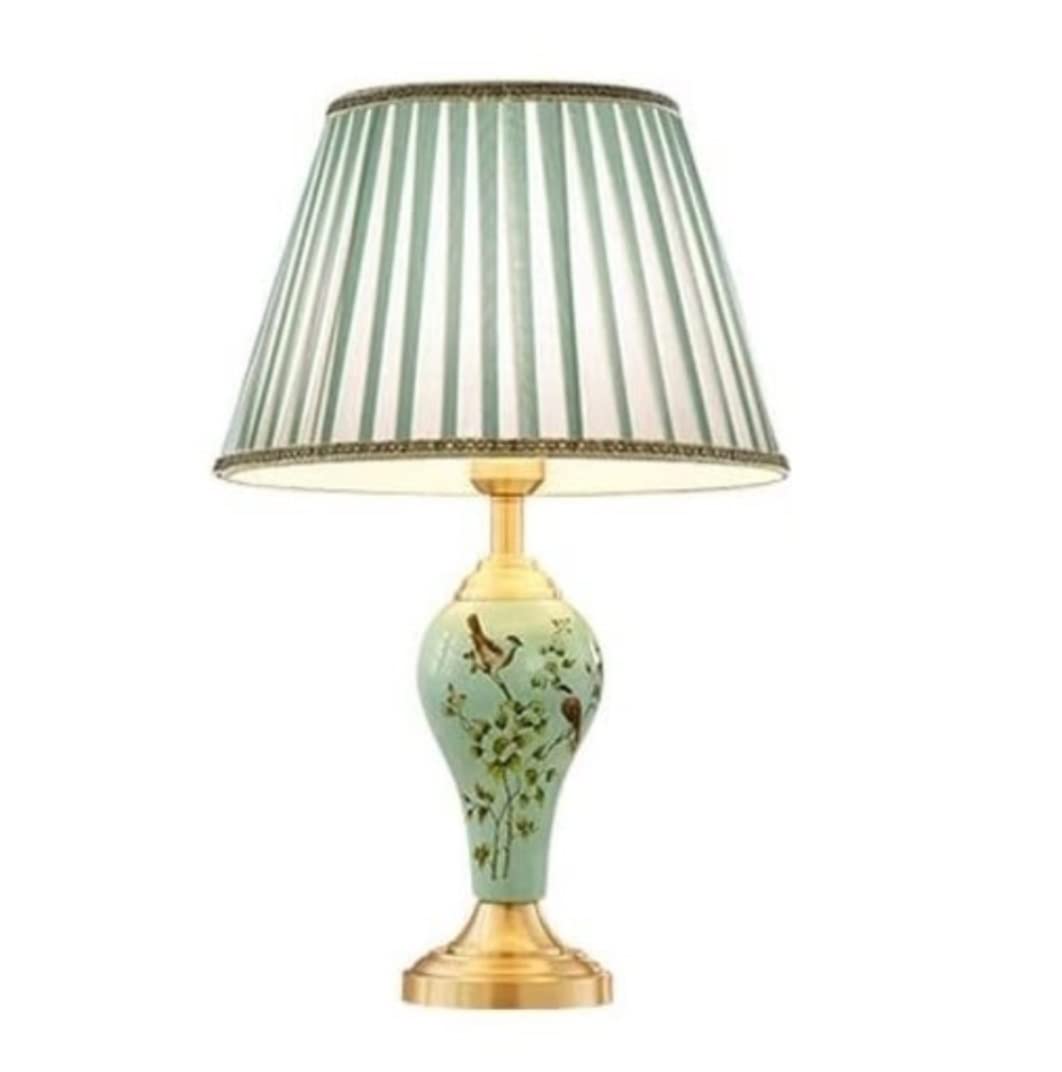 Lampa stołowa Lampka nocna Lampa nocna Ceramiczna lampa stołowa Malowane ręcznie kwiaty i ptaki Lampy stołowe Metalowa podstawa Lampa nocna do sypialni Lampy stołowe do salonu Lampa stołowa do salonu