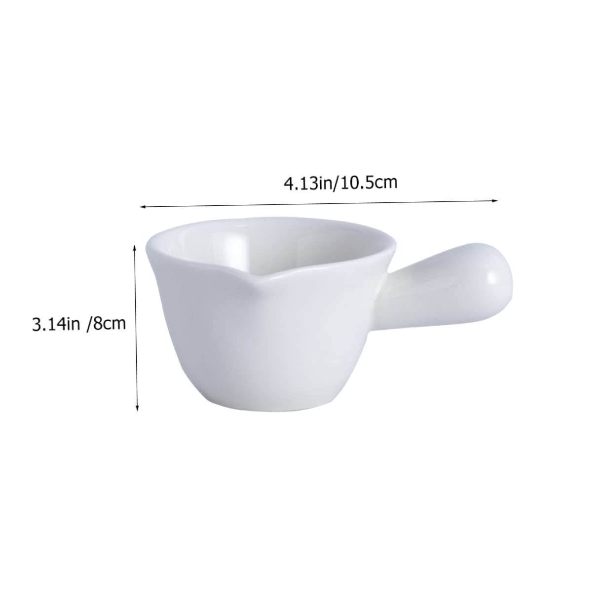 Mikinona 5pcs Ceramic Milk Cup Mini Saucepan Coffe Creamer Sauce Pitcher Coffee Pot Warmer Saucepans Sugar Container Espresso Portafilter Cream Pitcher Small Pot Sauce Pan Ceramics White