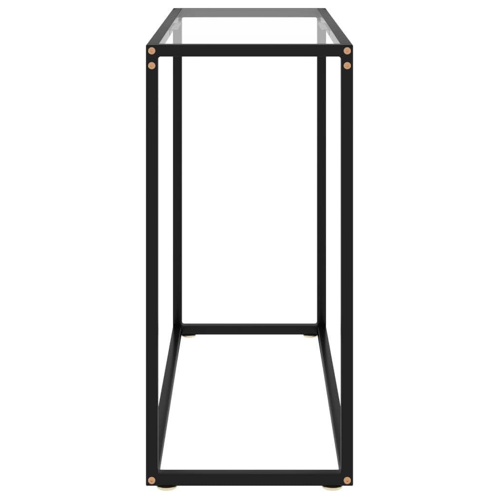 Stół do konsoli ze szkła hartowanego Przezroczysty Stół Konsola Nowoczesna Konsola ze szkła hartowanego i stali, wytrzymała i stabilna konstrukcja 80 x 35 x 75 cm