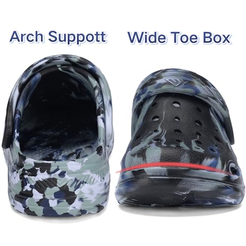 Image of Kids Tie Dye Garden Clogs for Boys Girls | Lightweight Slip-On Water Shoes with Arch Support