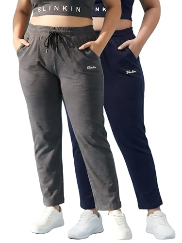 Image of BLINKIN Ankle Length Plus Size Cotton Track Pant for Woman | Ultimate Summer Lowers & Pajama for Women Pack of 2 (combo-plus-86)
