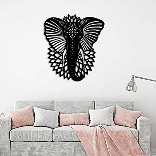 Izzya Elephant Metal Wall Art, Black Home Art Iron Decorations, Window Frame Wall Art Wall Plaque, For Office Living Room Wall Hangings #TOP5
