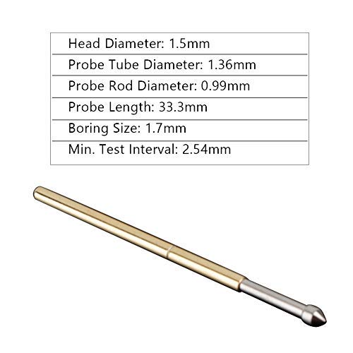 Buy Keenso Spring Test Probe, 100 pcs P100E2 Spring Test Probes Dia 1